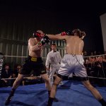 Intense fight at the last chessboxing fight at PLATOON KUNSTHALLE Berlin. Photo Credit: Danilo Rasori