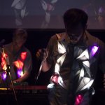 Jenny‘s Playlist performing in Mika Satomi‘s interactive, polygonal structures. © Xavier Antoinet