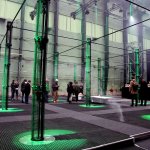 The 4DSOUND stage installed at Blown Away Festival, Rotterdam, in November 2013 saw performances by the Rotterdam Philharmonic Orchestra alongside electronic acts. Photo: Courtesy of 4DSOUND