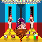 Influences from advertising and government propaganda are most evident in her collages. Room Nobody Visits (2013).