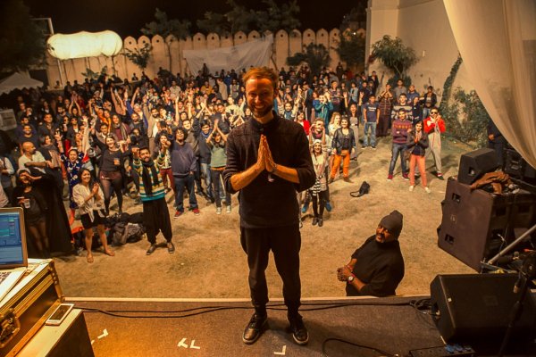 Following his set at Magnetic Fields Festival, Alsisar, Rajasthan, India in December 2013. © Sachin Soni